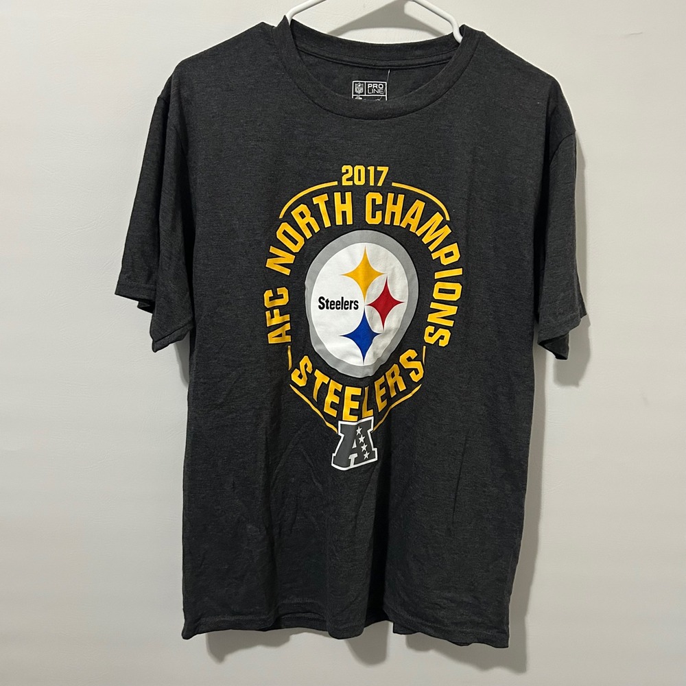 NFL Pro Line Fanatics Pittsburgh Steelers 2017 AFC North Champions Shirt Mens L